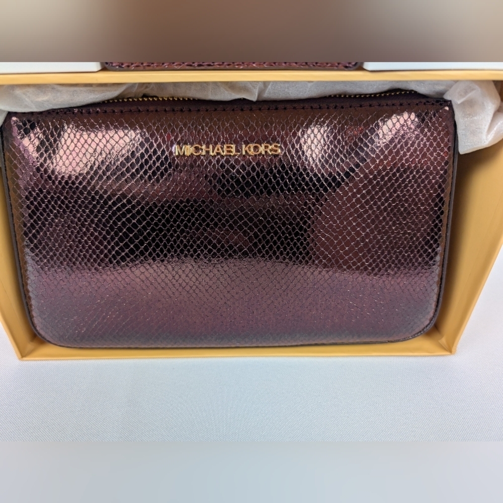 Michael Kors Oxblood Rouge Sombre Crossbody Tote and Wallet Box Set - Picture 3 of 16